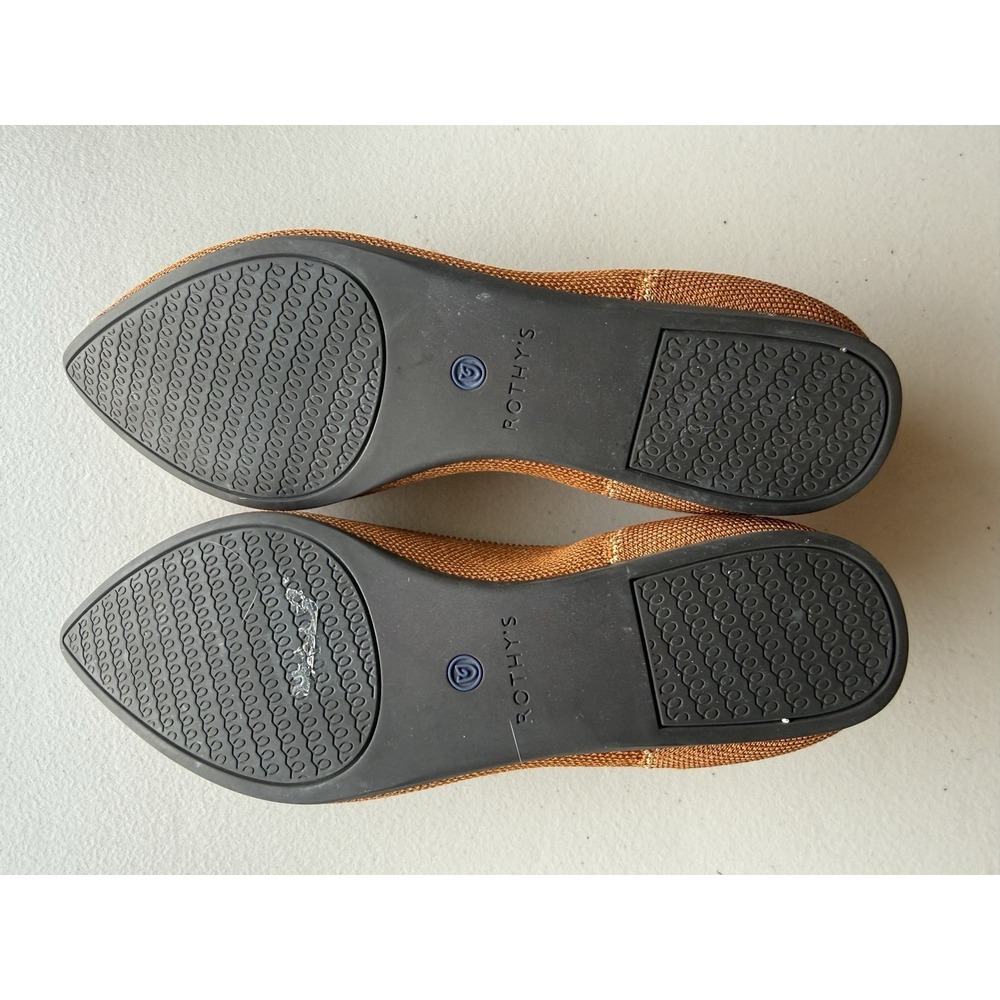 Rothy's The Point Knit Flats Brown Cognac Ballet Shoes 6.5 - Picture 7 of 12